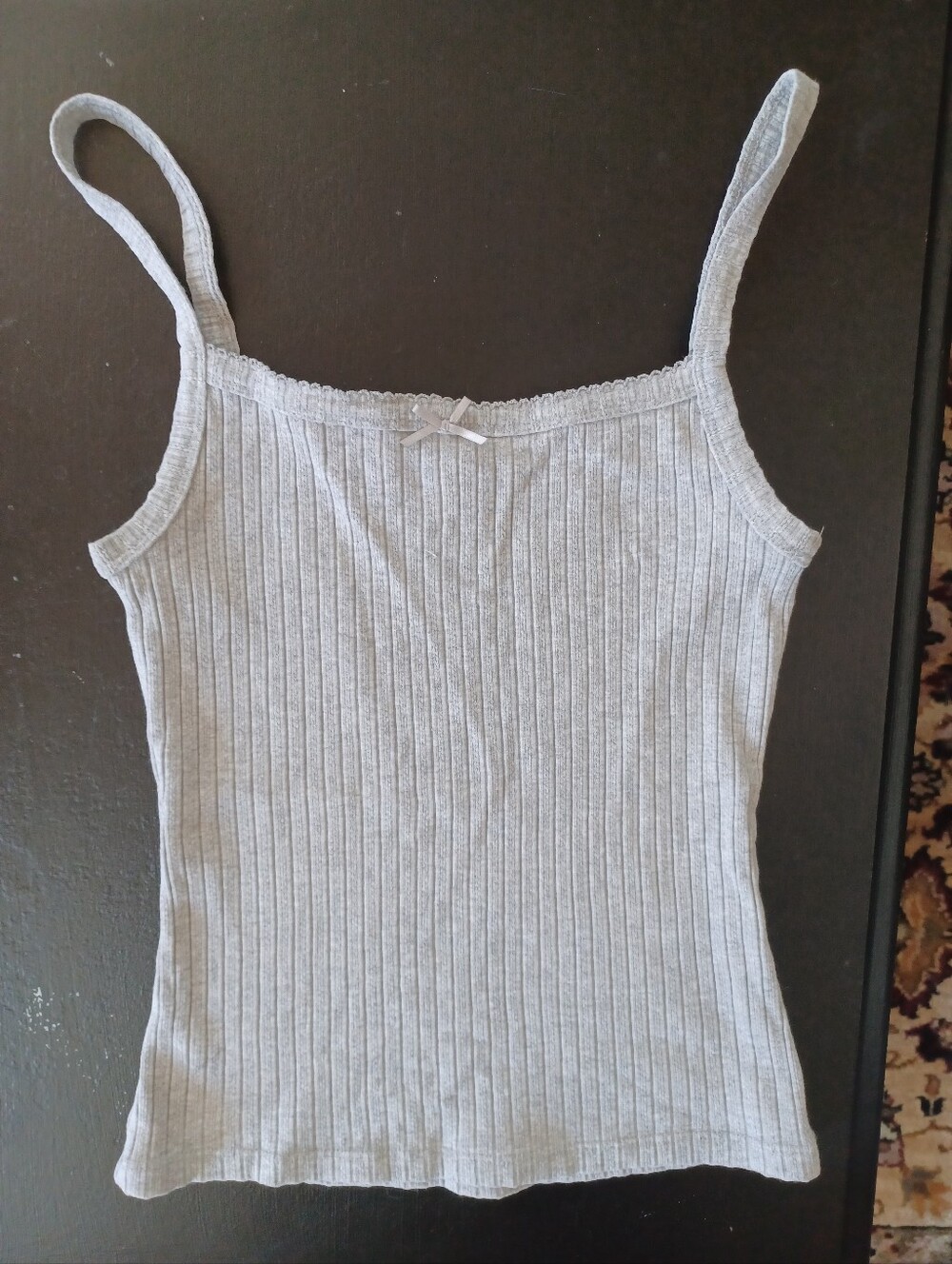 Simons Light Gray Ribbed Tank Top